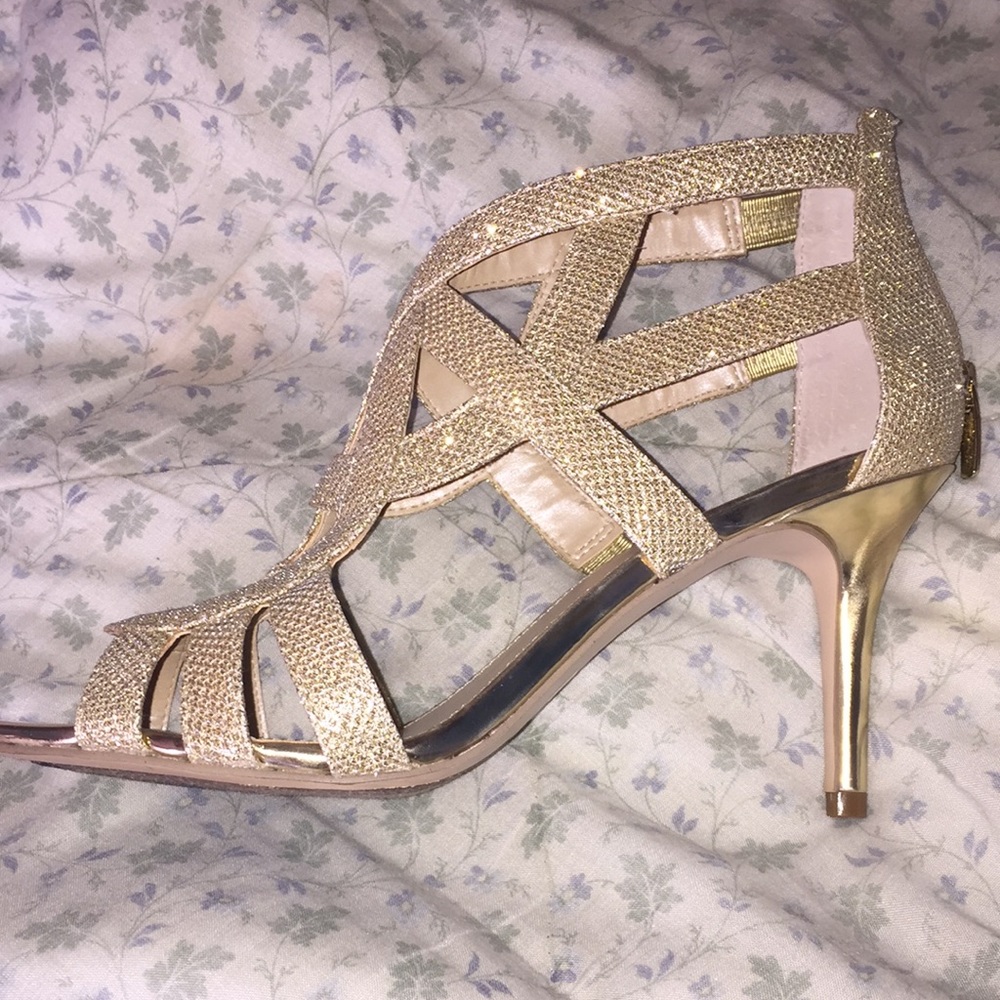 Marc Fisher 4 inch heels gold
